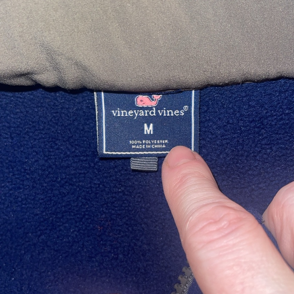 Vineyard Vines men’s fleece long sleeve zip up jacket. Medium. Blue and gray - Picture 9 of 10